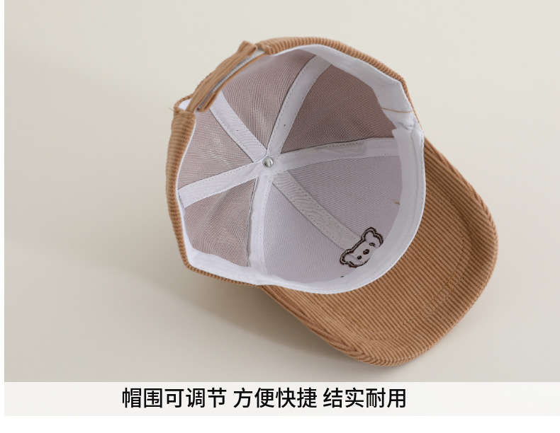 宝宝帽子春秋款小熊棒球帽儿童遮阳帽2024新款男童春季防晒鸭舌帽详情8