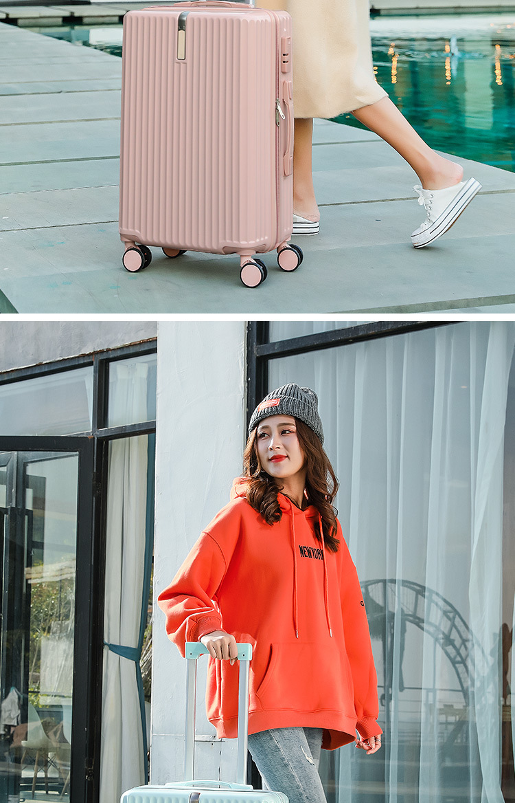 Aluminum frame suitcase with handle, swivel wheels, 20-inch password travel case, 24 Korean version fresh and clean luggage, carry-on suitcase pic 20