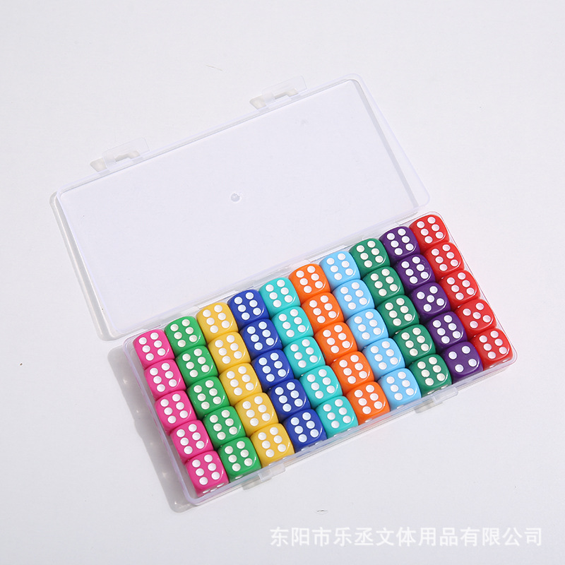 16mm透明骰子水晶实色亚克力筛子新包装盒装骰子彩色多种颜色可选详情6