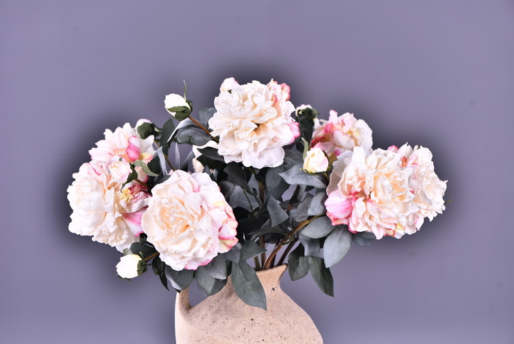 Factory direct sales of 2 simulated peonies, retro charred edge simulated peonies, soft decoration floral art for living rooms, lobbies and homestays pic 36