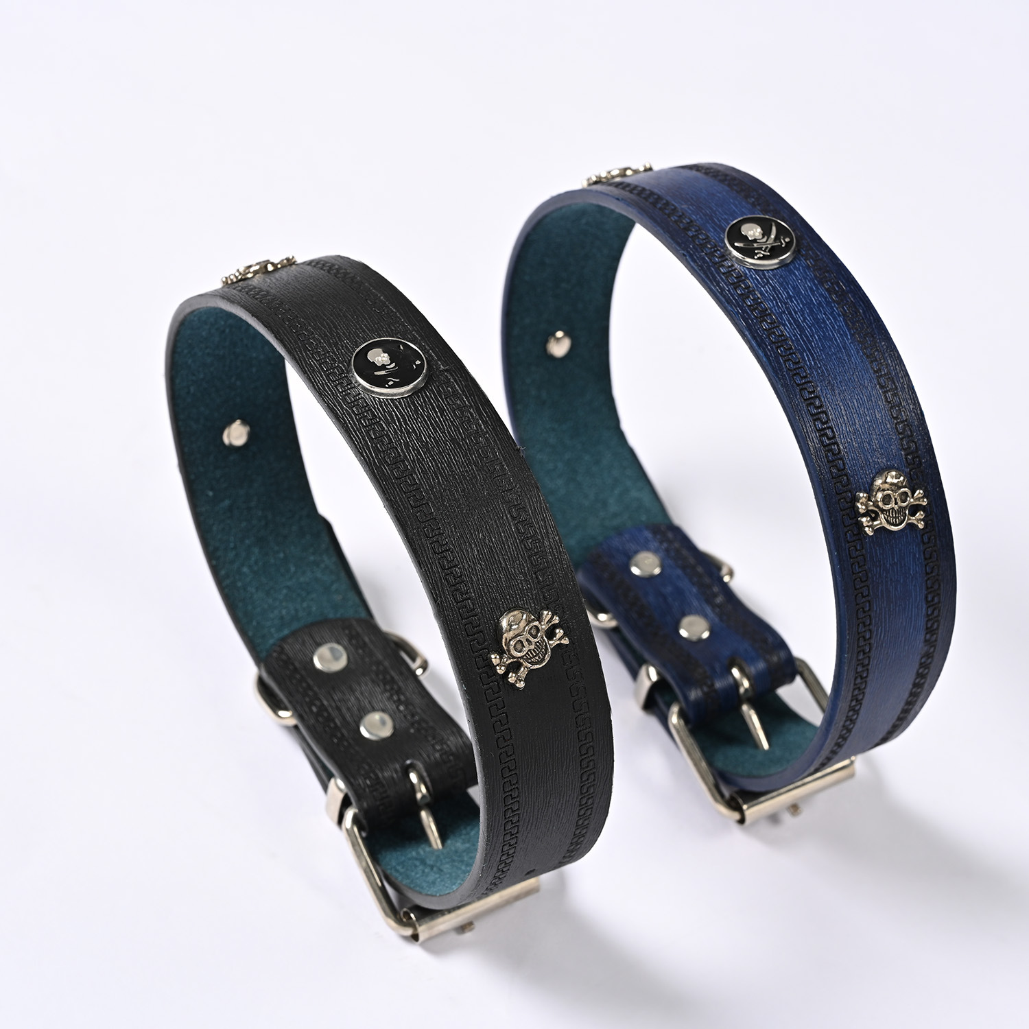 New cross-border skull PU pet collar, large dog neck collar, leather pet collar, adjustable wholesale pic 4