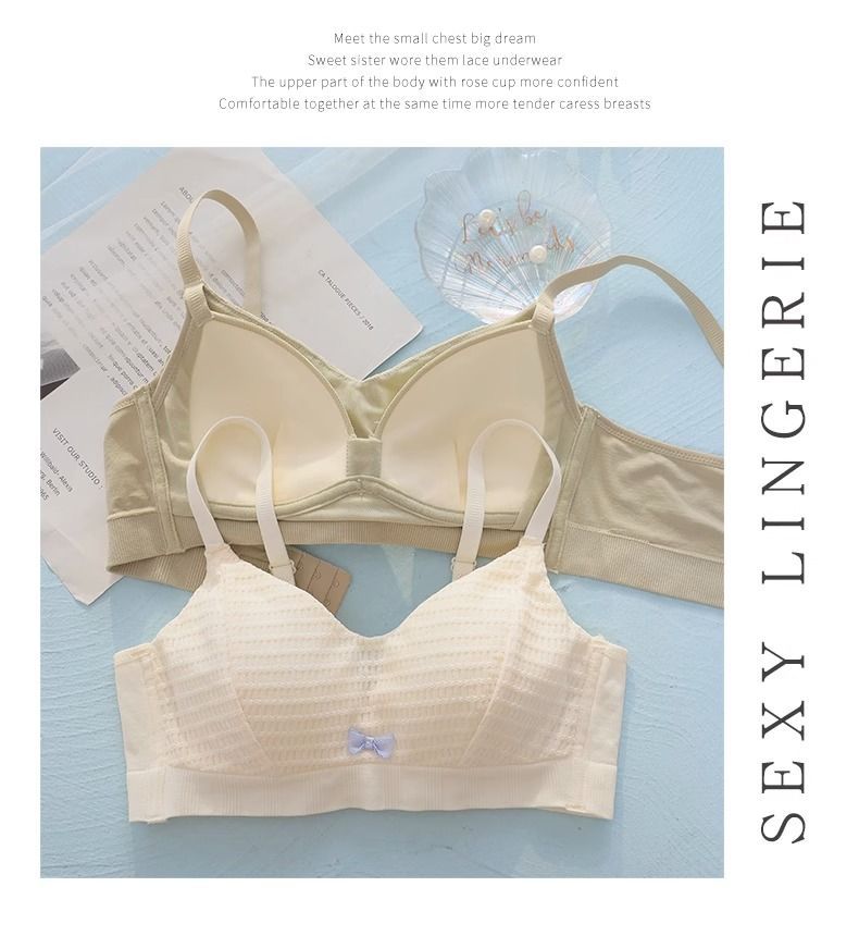 舒适内衣女小胸聚拢胸罩收副乳防下垂夏季薄款少女学生无钢圈文胸详情16