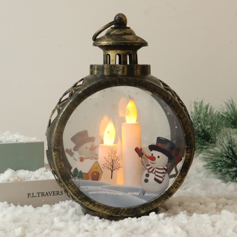 Christmas decoration items: led candle lights, round Christmas hanging lights, hand-held cross-border new retro window display items pic 6
