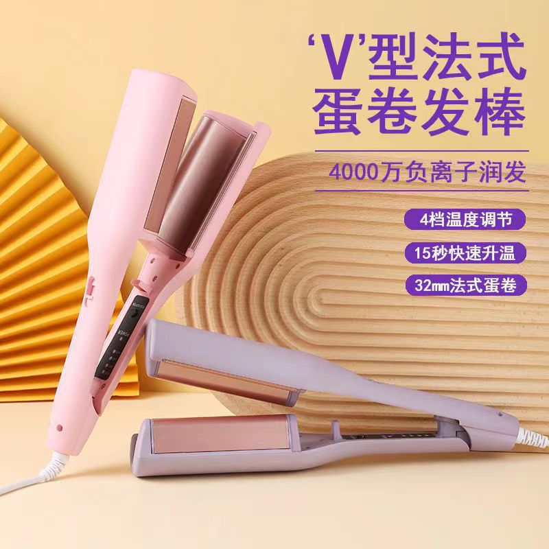 32mm French egg-shaped curling iron, water ripple large roll, wavy wool roll, negative ion non-damaging hair tool pic 7