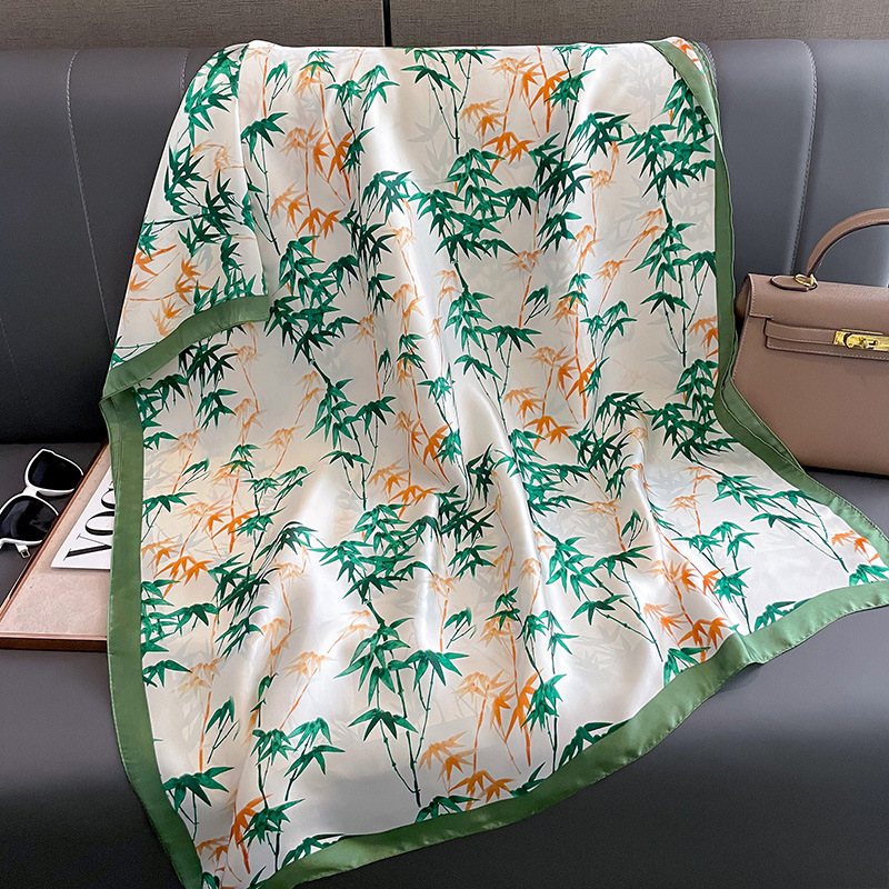 韩版印花时尚洋气丝巾女秋冬季薄款保暖围巾两用披肩御寒围脖纱巾详情14