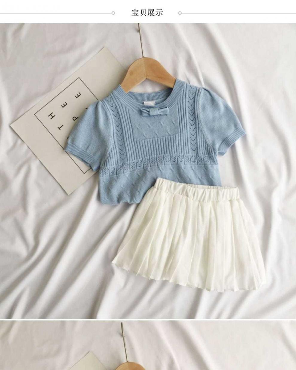 夏女童针织短袖T恤洋气儿童婴儿宝宝冰丝短袖韩版T恤小童上衣女薄详情4