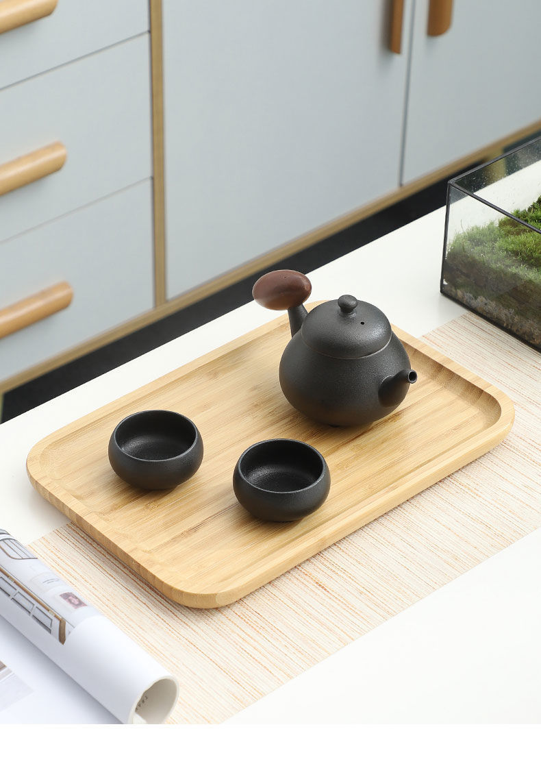 日式全竹托盘家用干泡盘圆形披萨烧烤餐盘木质糕点盘正方形水杯盘详情7