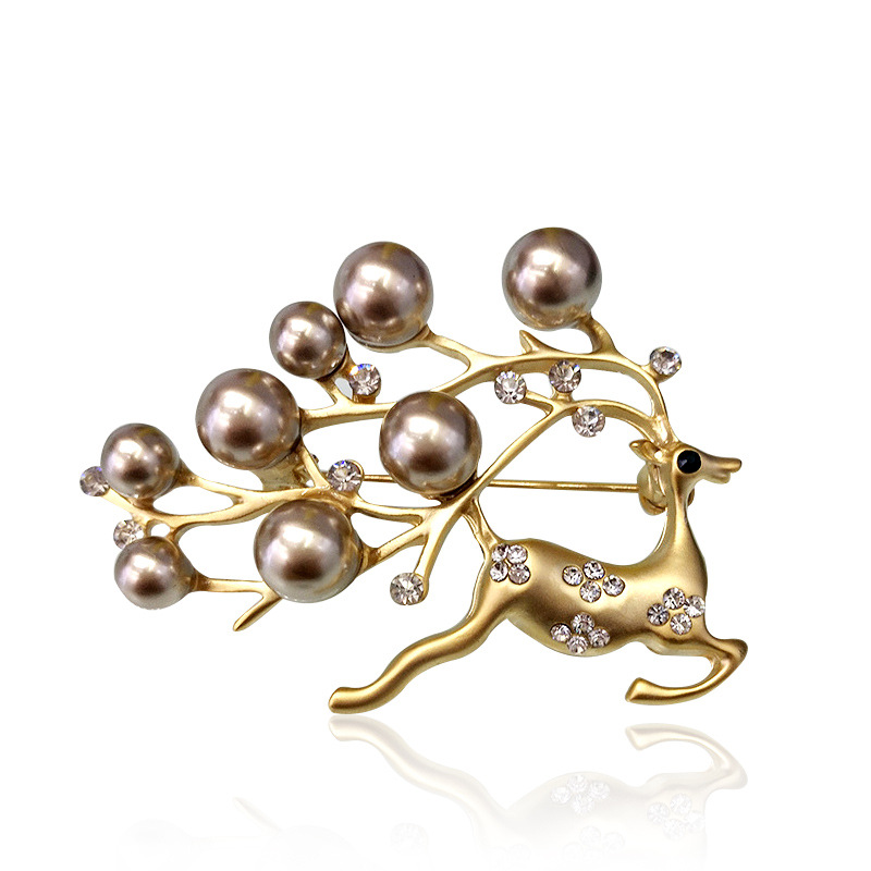 韩国新款高档珍珠胸针时尚风胸花水钻个性丝巾扣蝴蝶别针批发详情55