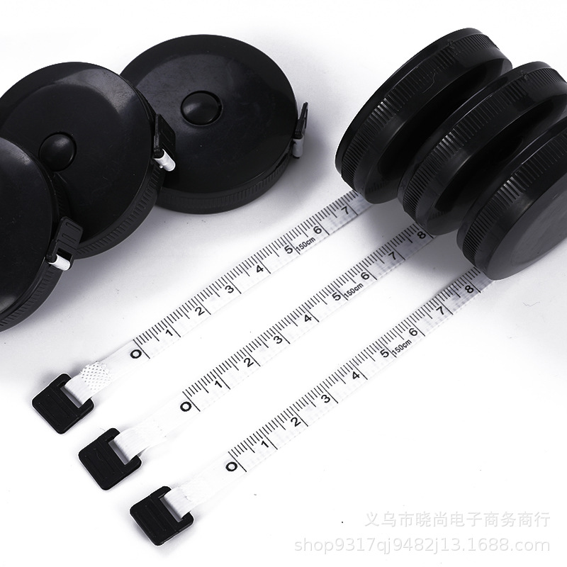 Black tape measure, clothing measuring tape, gift tape measure, mini tape measure, automatic telescopic plastic flexible tape measure, measuring small tools, stationery pic 3