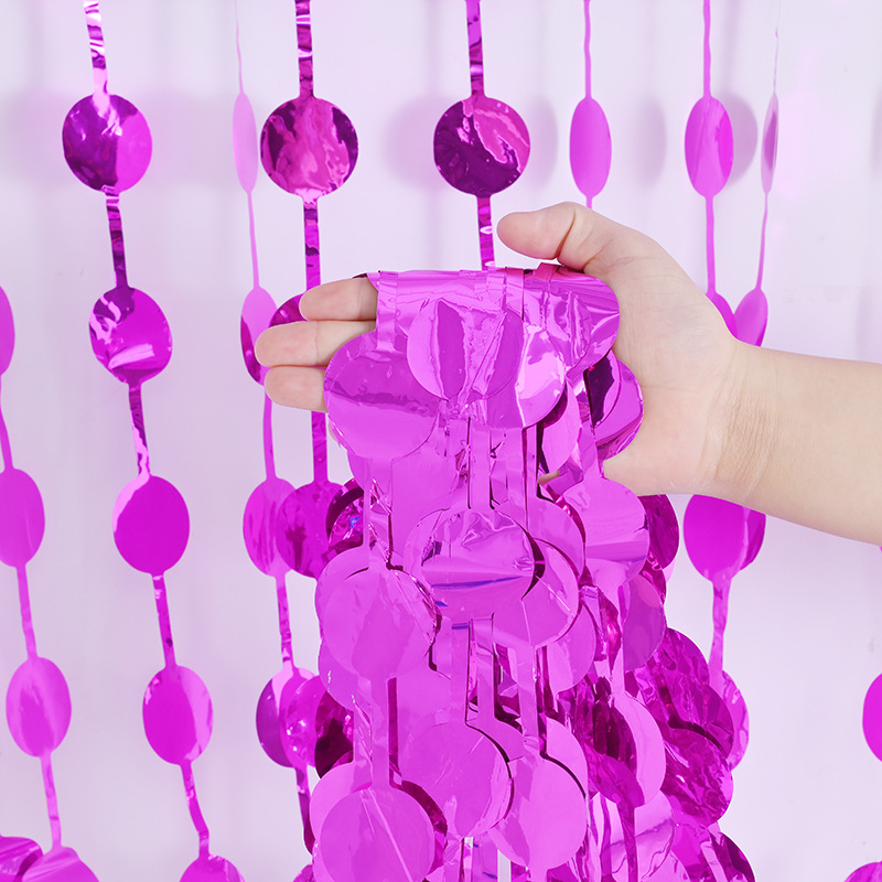 1*2M bright polka dot rain silk curtain, party event decoration, tassel ribbons, wedding and festival background decoration door curtain pic 2