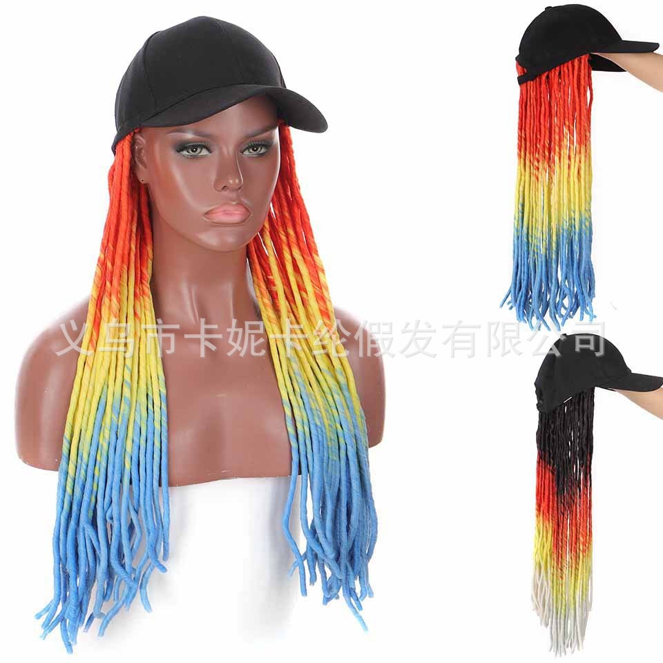 NEWLOOK hollow braid hat wig one-piece dirty braid female gradient fashion trend, popular online celebrity baseball cap pic 9