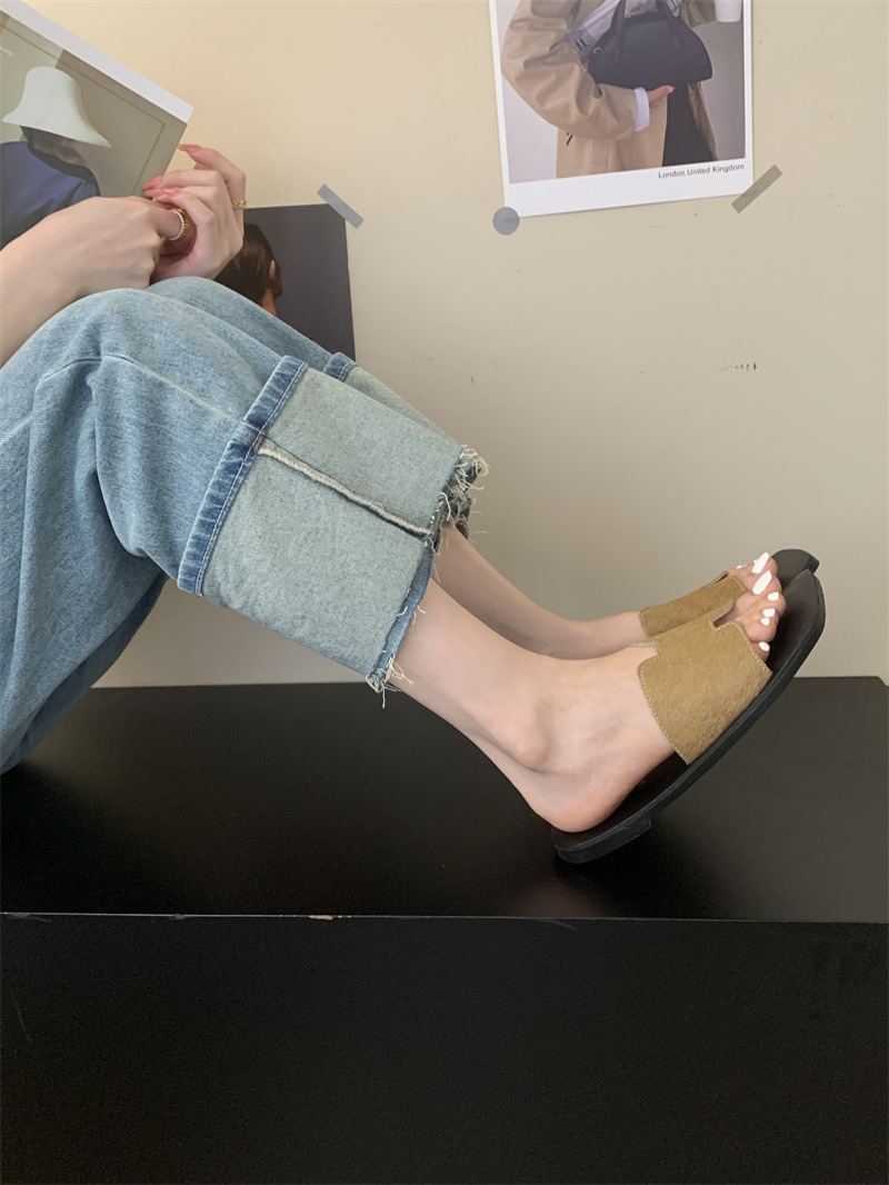 女士凉拖鞋外穿2024年夏季新款时尚百搭复古舒适平底防滑一字拖潮详情17