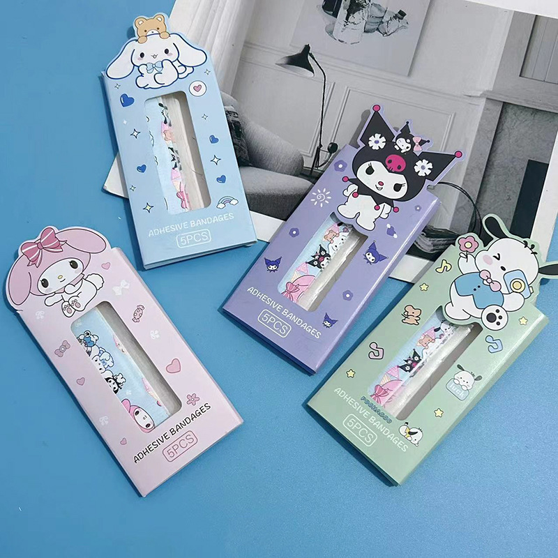 Sanrio Kuromi Band-aid box set: 5 pieces of waterproof and breathable band-aids for students and children, wound patches, and hemostatic patches pic 9