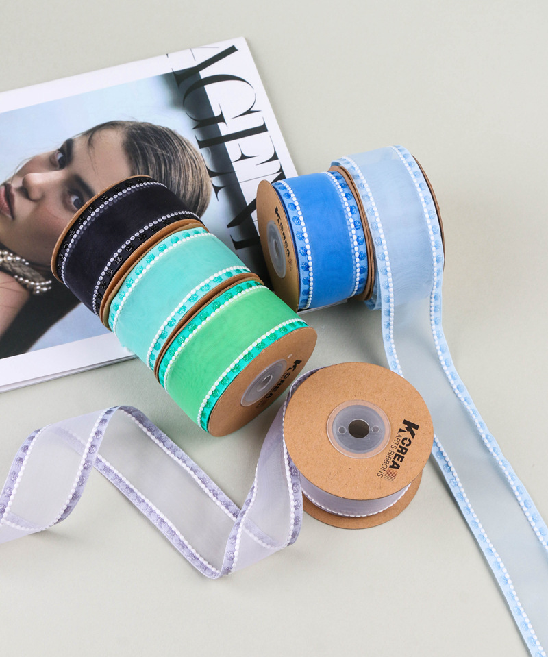 Wide-brimmed white thread snow gauze ribbons, hair accessories, gifts, fresh flowers, shoes, straw hats, butterfly decorations, scallion dots, thick-brimmed ribbons pic 5