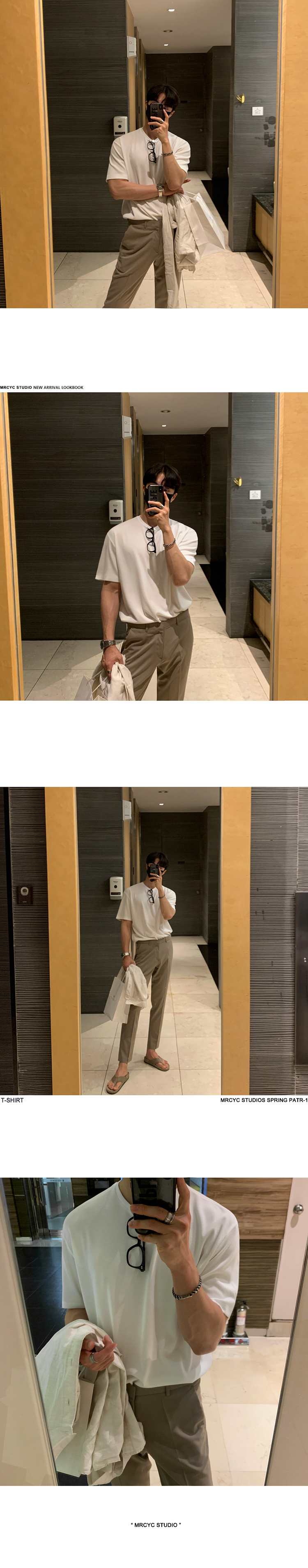 MYQ短袖T恤男士夏季宽松韩版潮流高级感纯棉百搭五分袖纯色体恤详情15