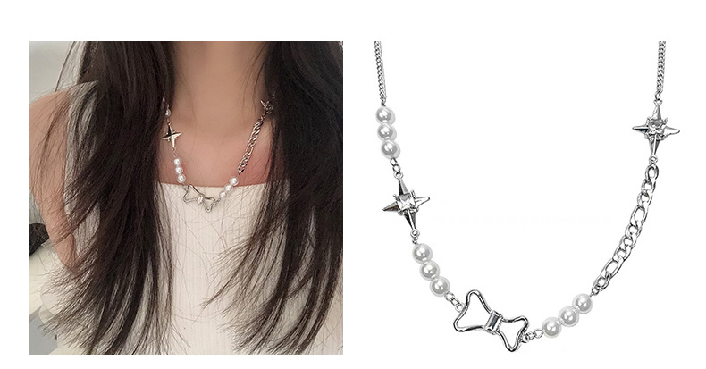 European and American hip-hop zircon collarbone chain, girl spice, ins titanium steel necklace, versatile, niche design, light luxury accessory pendant, pomelo ear pic 18