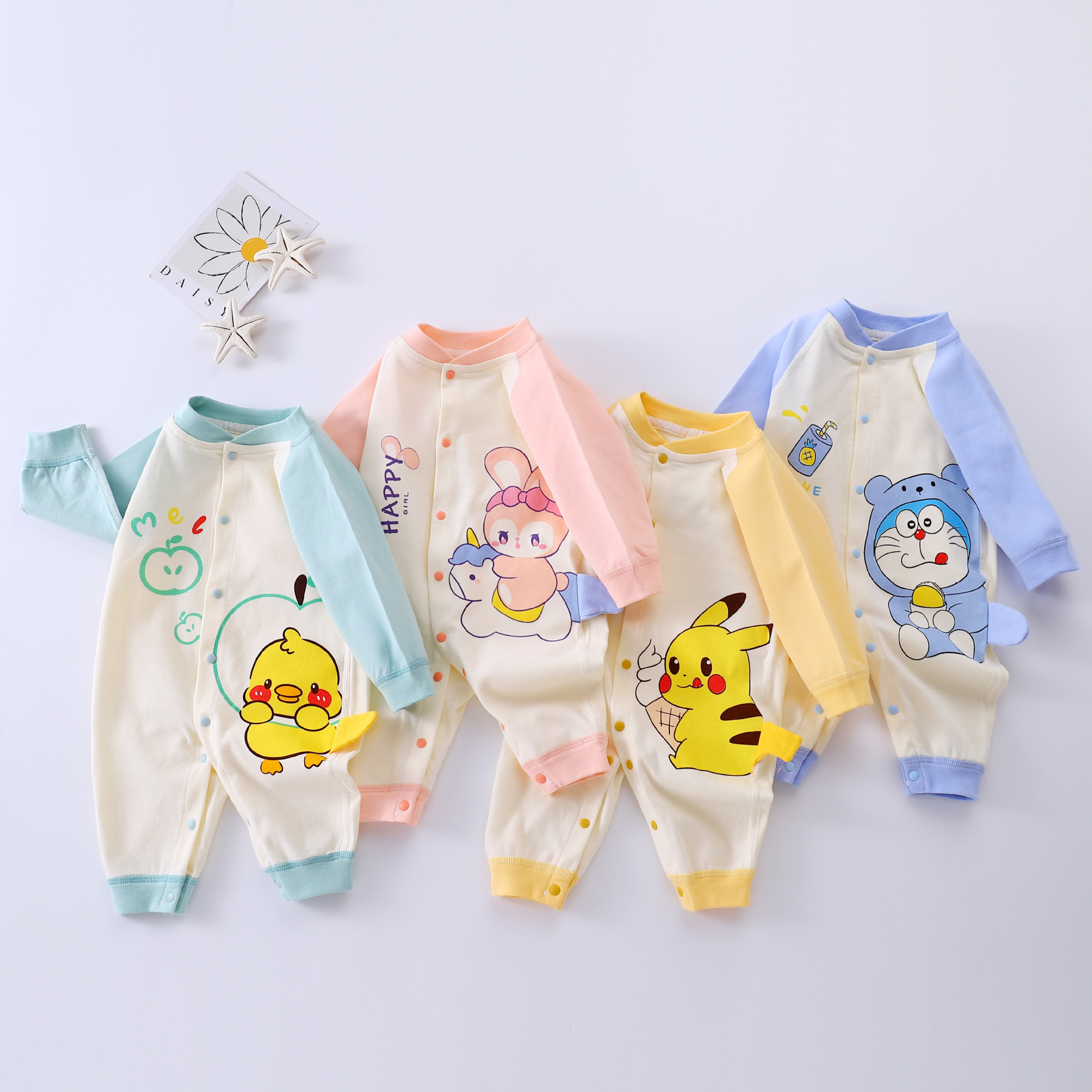 婴儿连体衣棉质长袖哈衣春秋季宝宝秋衣舒适爬服新生儿睡衣春秋装详情1