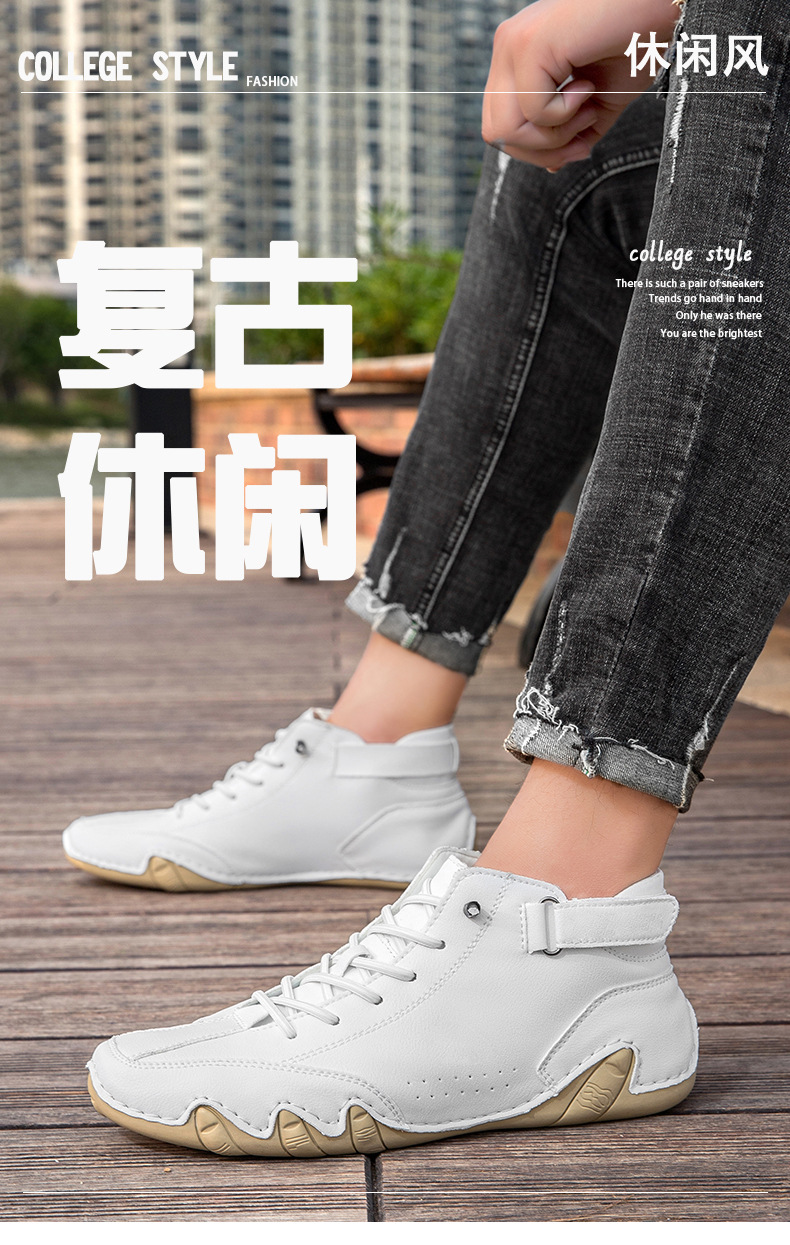 亚马逊热销马丁靴秋冬季跨境爆款高帮八爪鱼男鞋男士休闲短靴子详情2