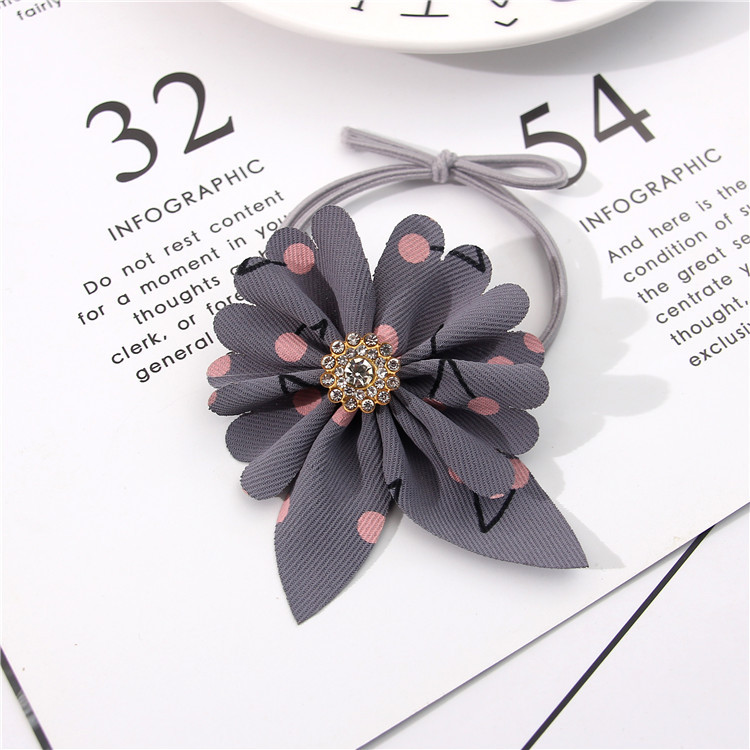 New Korean-style fresh and elastic hair bands, hair ties, fabric, butterfly flower hair ties, hair accessories, knotted leather covers for women wholesale pic 10