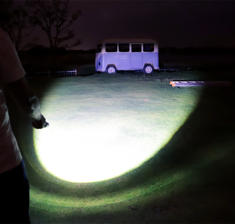 跨境P70铝合金手电筒强光充电户外超亮远射迷你便携灯超长续航详情17