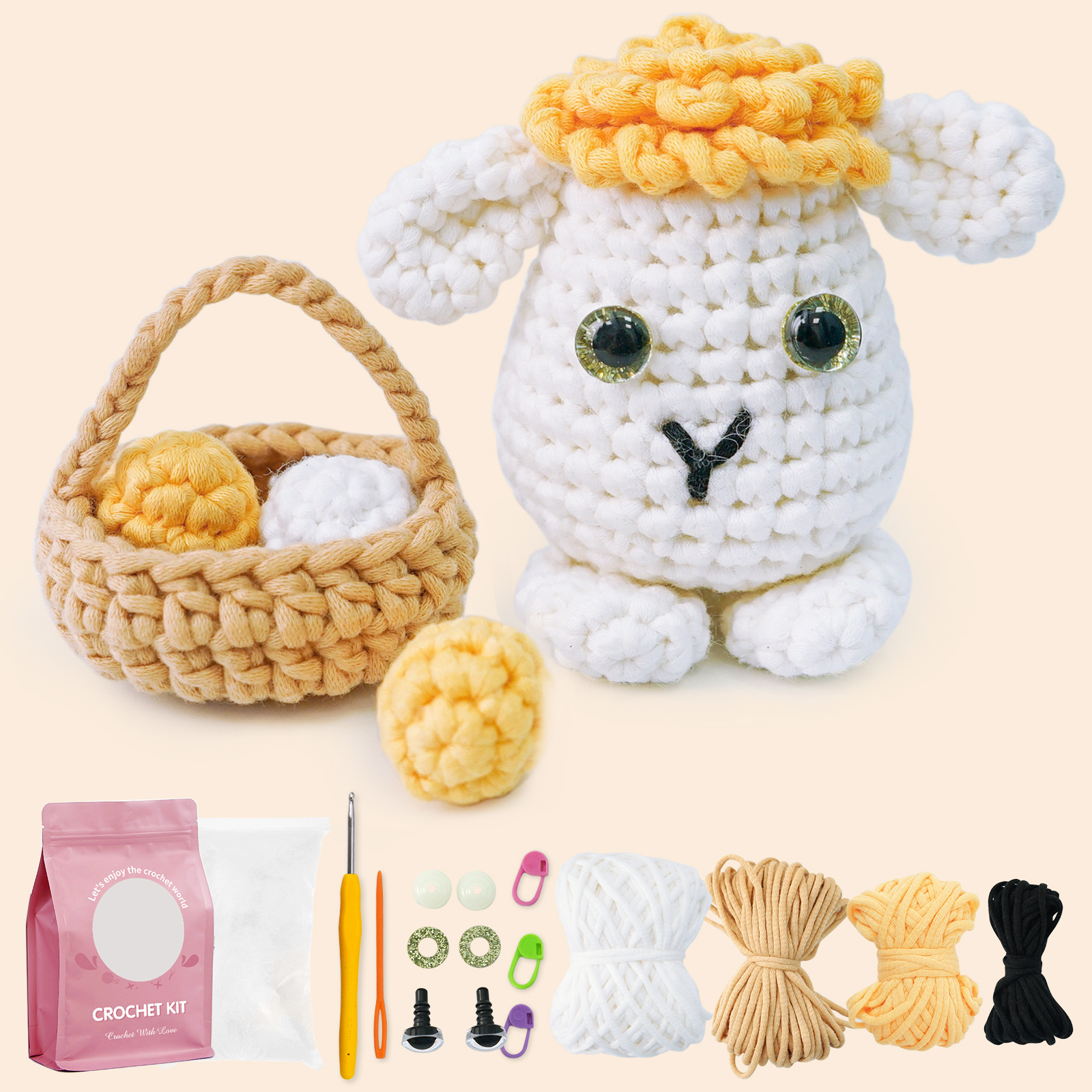 Amazon Crochet material kit English instruction manual DIY Knitting Yarn Ball Rabbit Crochet doll pic 18