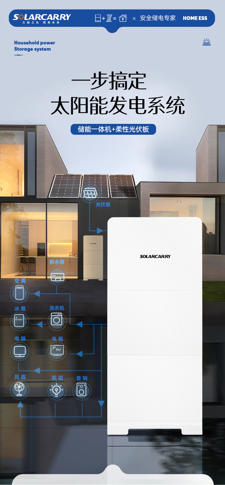 Cross-border hybrid reverse control integrated machine, pure sine wave EVE lithium battery energy storage system, inverter stacked integrated machine pic 1