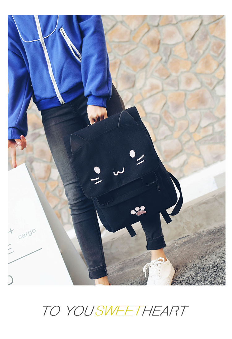 Wholesale Japanese-style cute three-dimensional cat large-capacity schoolbags, cute girls, pink and cute cartoon backpacks, backpacks for girls pic 4