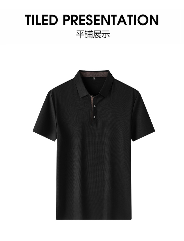 夏季男士冰丝短袖t恤清爽透气细腻柔软休闲轻奢商务舒适polo衫详情8
