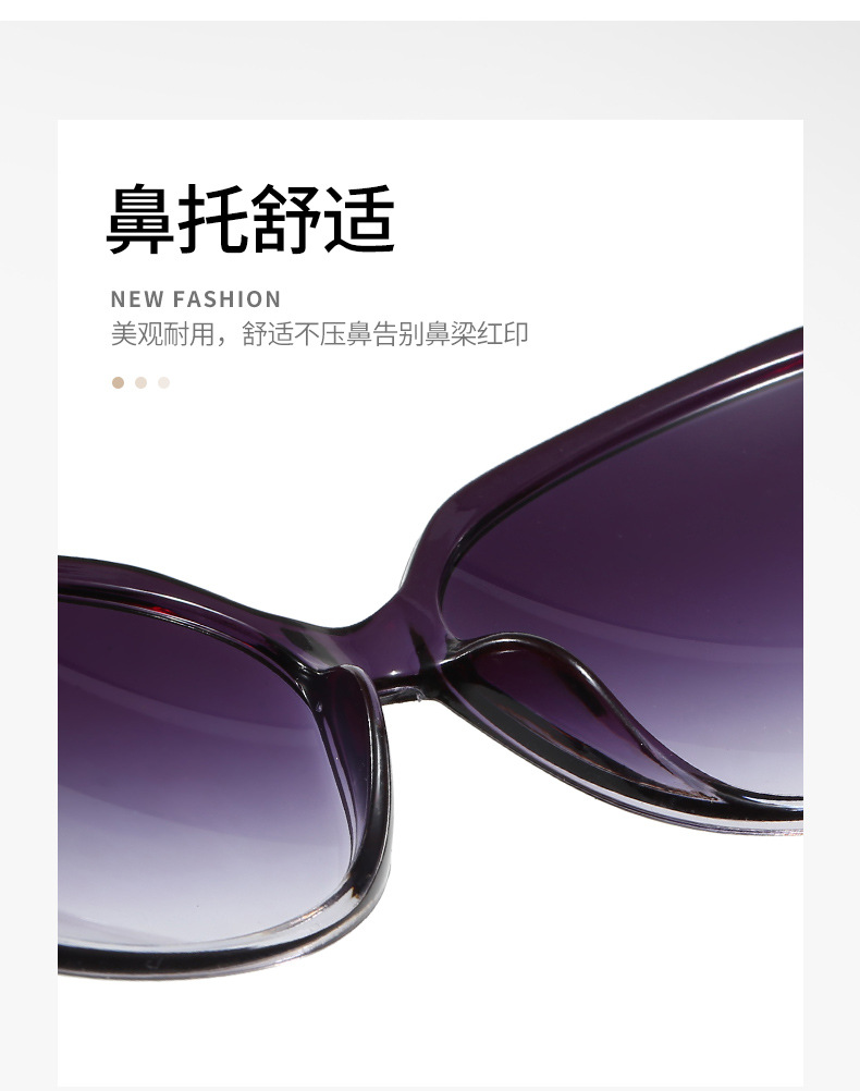 Wholesale of classic large-frame sunglasses for women with fox heads, fashionable camellia sunglasses for middle-aged and elderly people pic 7