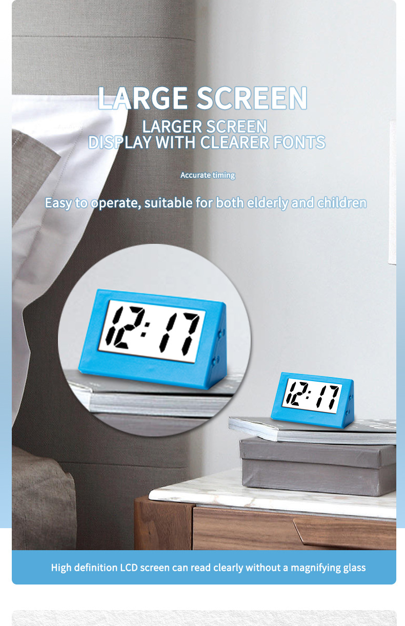 迷你立式三角钟 办公室书桌学习静音简约电子考试创意计时器学生详情5