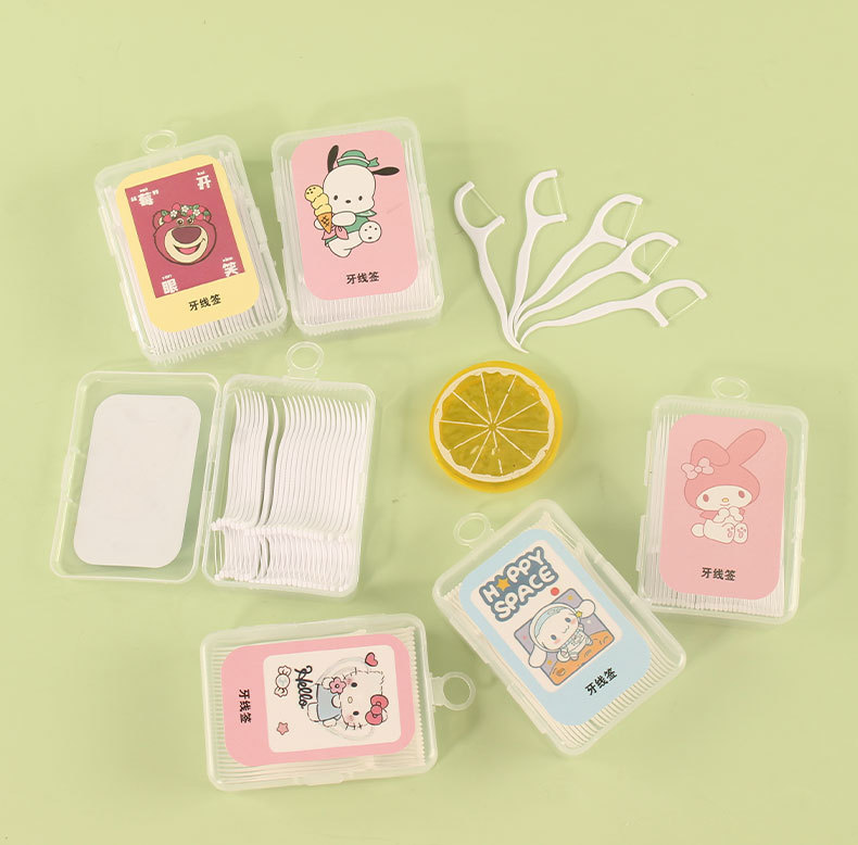 三丽鸥牙线超细口腔护理牙线棒一次性高级卡通塑料盒装经典牙线棒详情15