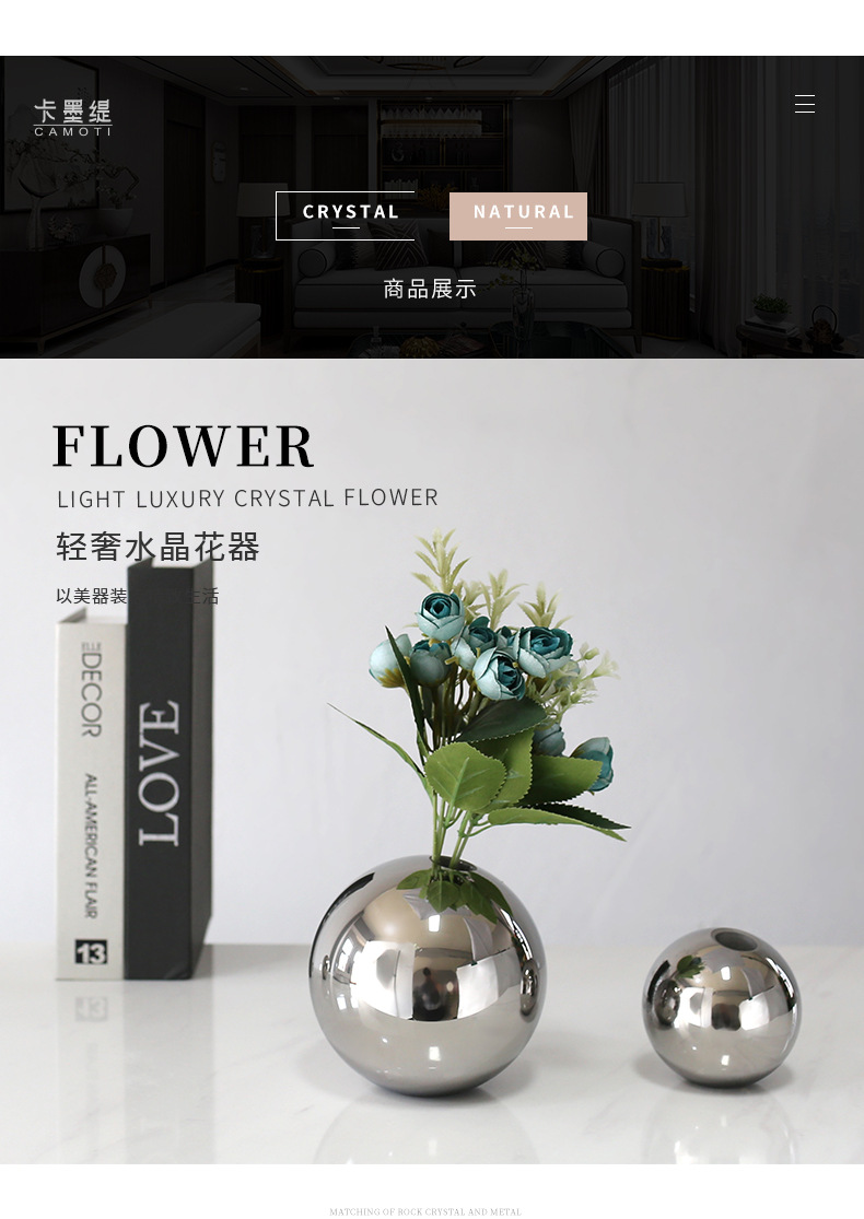 Modern and simple crystal vases, dry flower arrangements for the living room, Nordic light luxury flower vases, soft furnishings for the dining table, creative decorative items pic 20