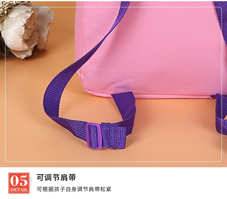 Customized Oxford cloth schoolbags for primary school students and children, with cute cartoon and colorful printed logos on both shoulders, factory direct sales pic 14