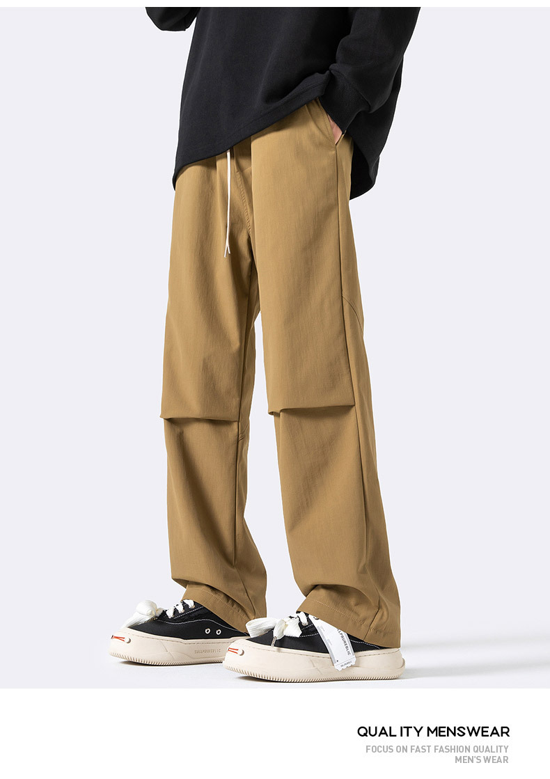 美式降落伞兵裤子男士秋季新款ins潮牌直筒长裤多巴胺宽松休闲裤详情19