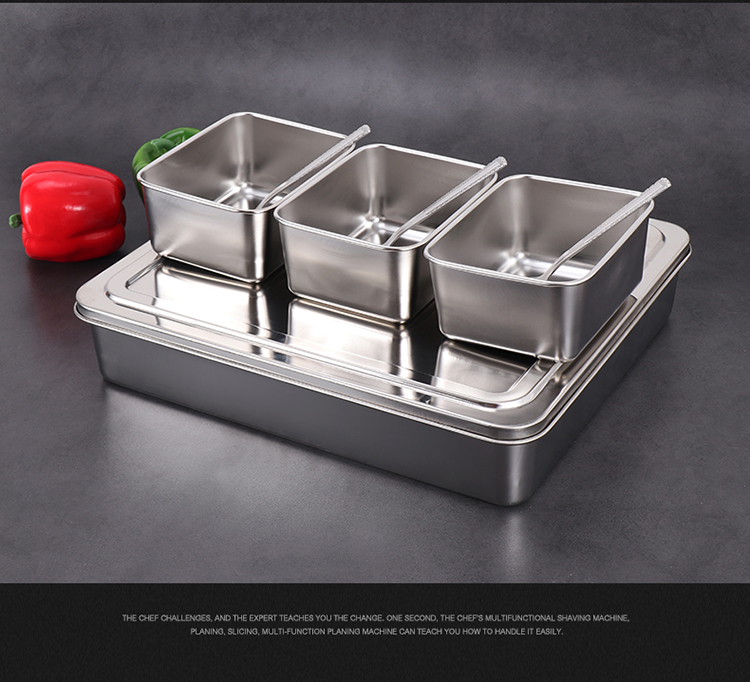 不锈钢调味盒套装日式味盒长方形调料罐留样盒食品佐料盒带盖包邮详情13