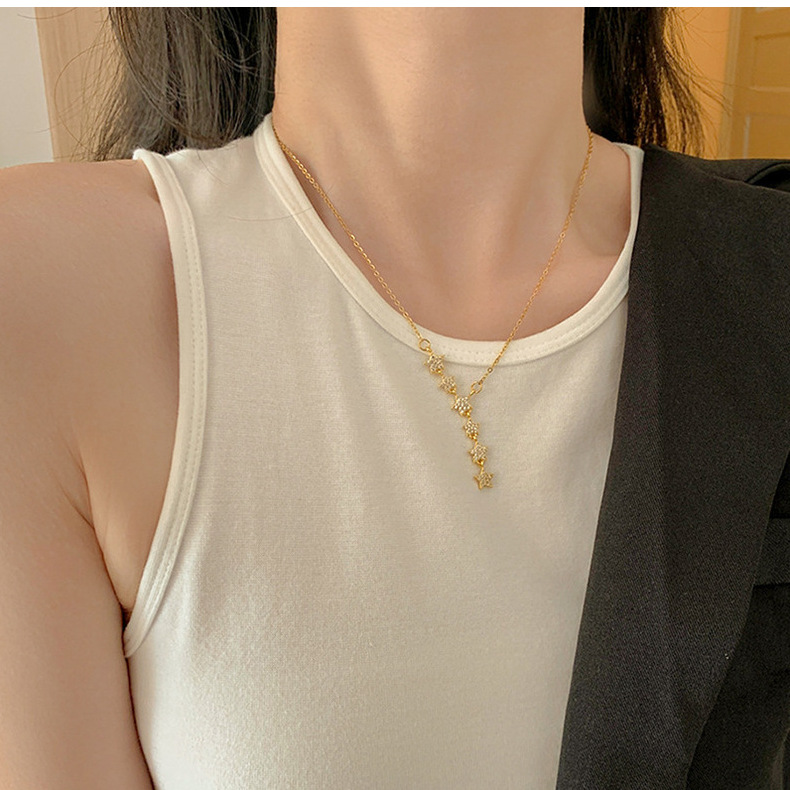 日韩简约流行ins风钛钢项链女小众精致网红锆石锁骨链高级感饰品详情24