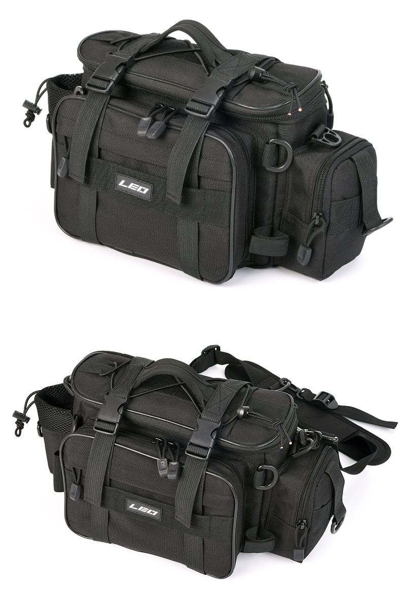 27852 LEO/ Leou [Black Multi-functional LUER Bag] LUER Fishing tackle Crossbody Bag Camera Bag for Outdoor use pic 7