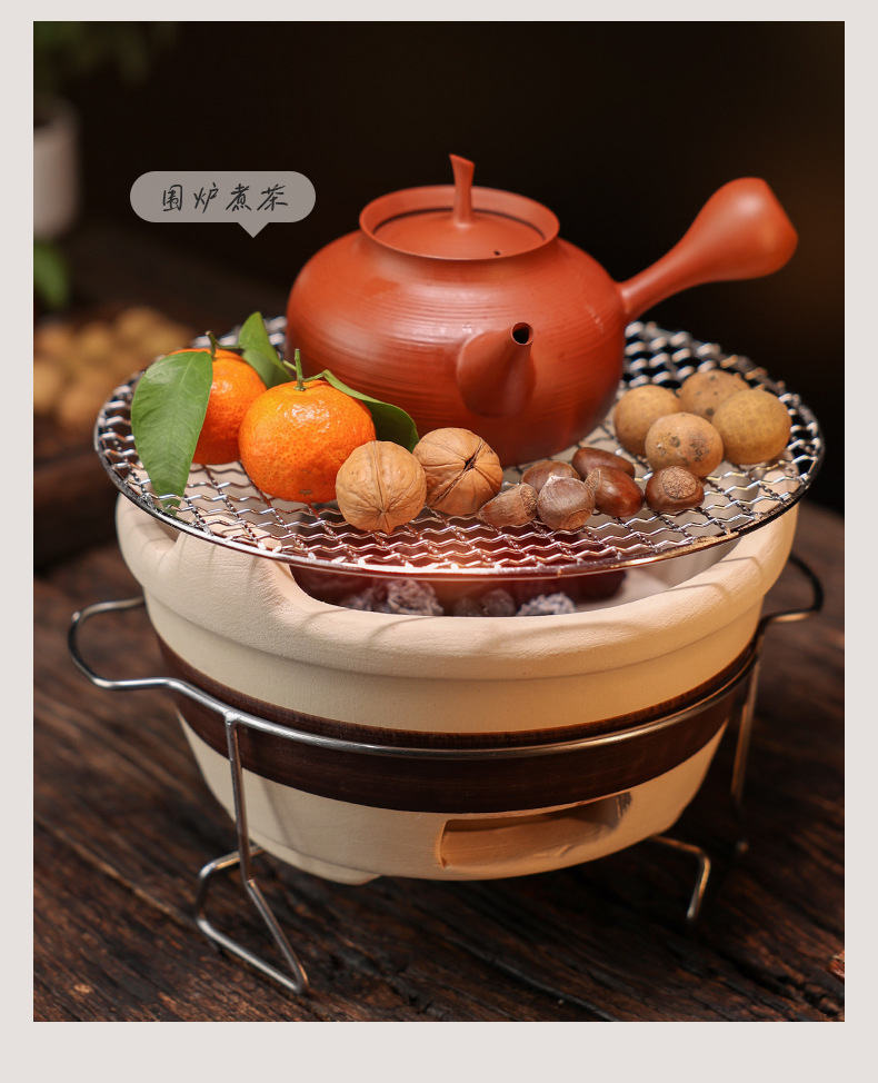 陶煲王围炉煮茶家用套装烧烤炉炭炉烤火港式打边炉户外老式木炭炉详情9
