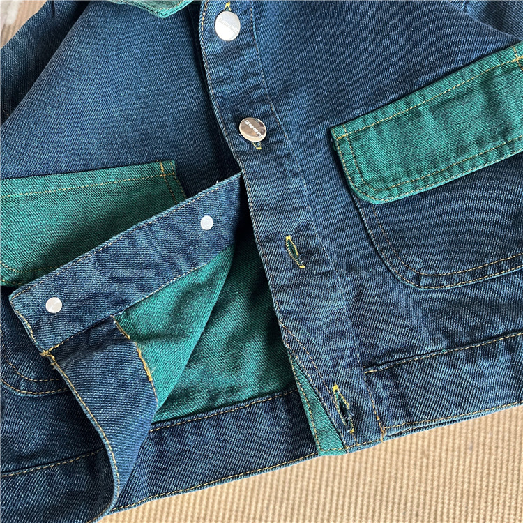 儿童牛仔外套春秋装男童洋气长袖开衫小宝宝春秋季新款拼色上衣潮详情9