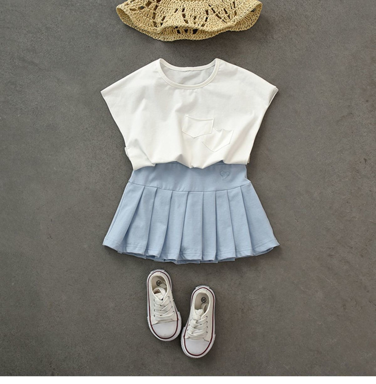 Niñas nuevo estilo versátil falda plisada pantalones vestido de verano para niños con pantalones de seguridad estilo fino falda de medio tamaño para niños pic 10