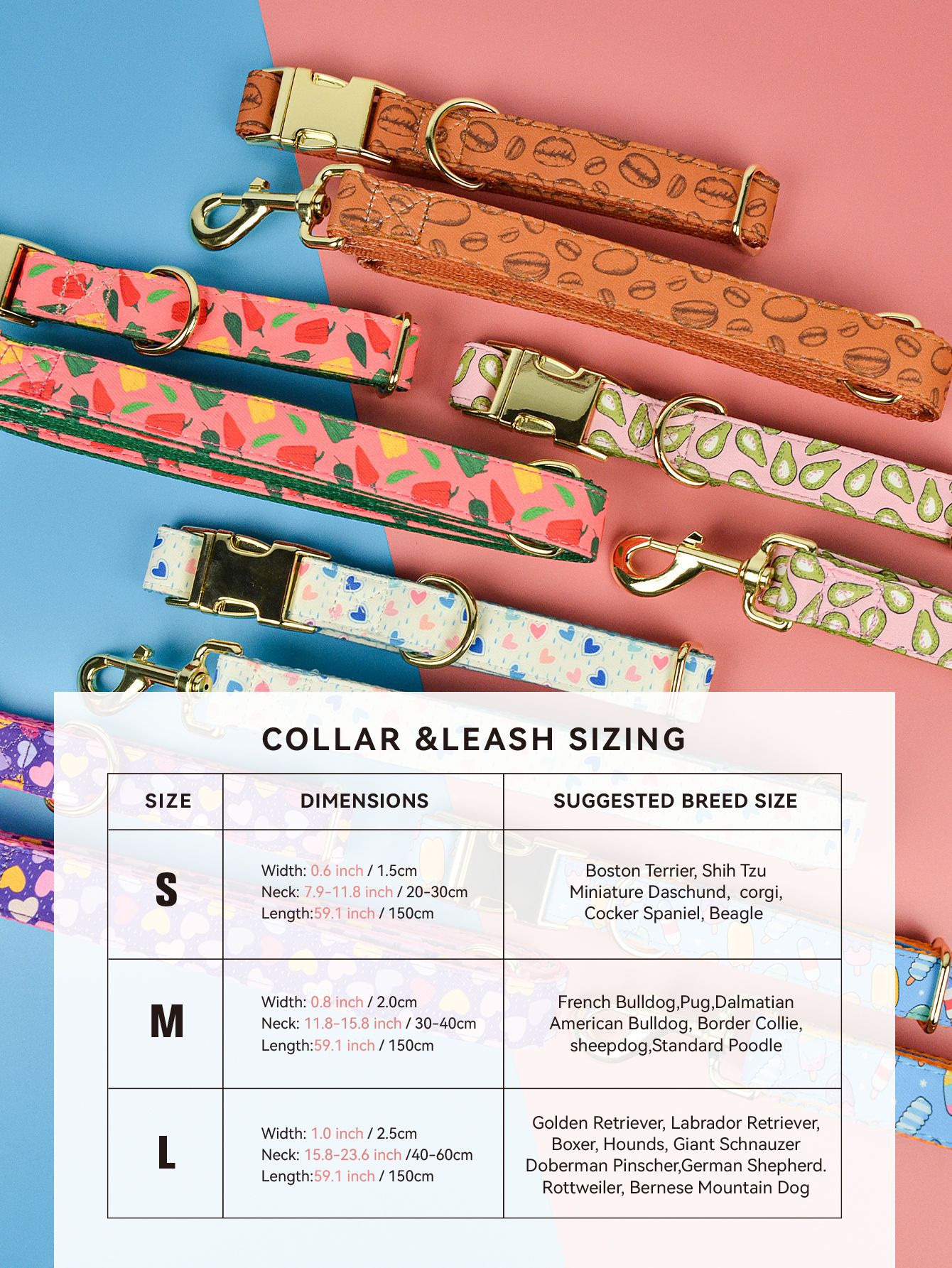 唛迪新品重工合金配件设计师款重工双面宠物猫狗项圈牵引绳套装详情3