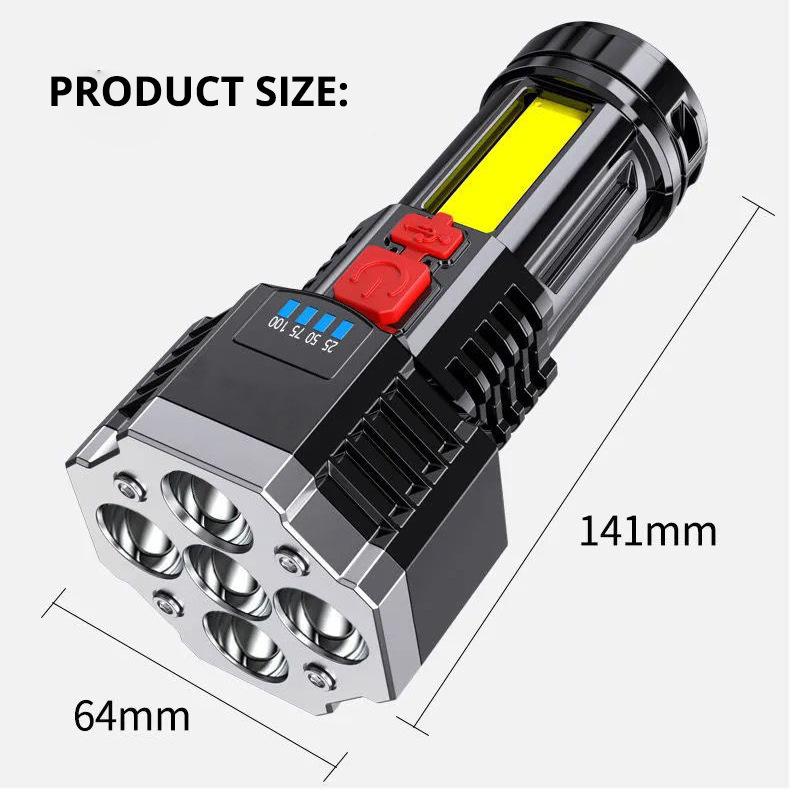 义乌闪电鹰led手电筒小强光便携户外可充电超亮cob工作灯多功能手详情28