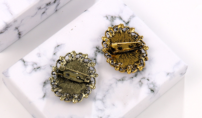 欧美时尚外贸卡梅奥胸针美人头胸花 合金水钻胸花服饰 别针配饰女详情7