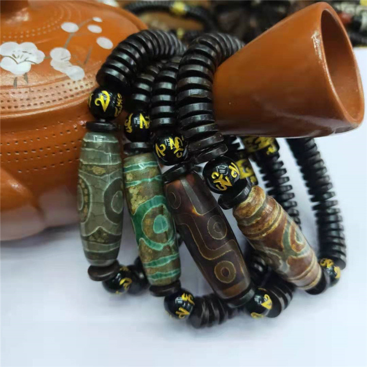 Guangshun Jewelry Coconut Shell Sky Pearl Agate Bracelet Wholesale Tibetan-style Nine-eye Sky Pearl Fortune Bracelet Factory Direct Sales pic 10