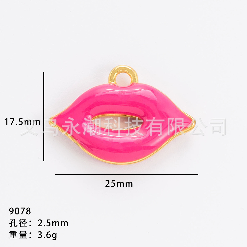 Yiwu Accessories Alloy DIY accessories Spring and Summer bestsellers Red lip earrings, earrings, necklaces, pendants, niche design styles pic 14
