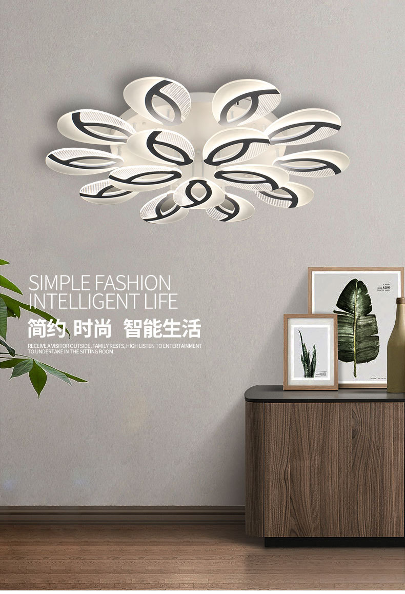 Lámpara de techo slim flor perfilada led luminaria iluminación moderna y minimalista acrílico sala de estar dormitorio techo luz pic 1