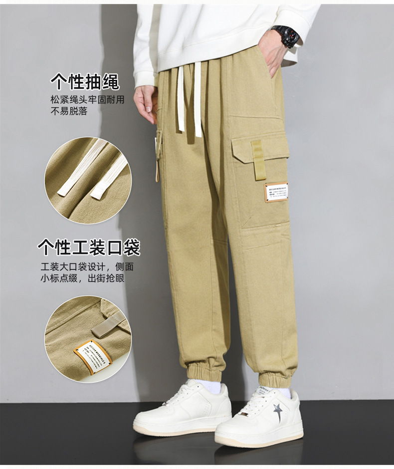 Pantalones de carga hombres 2023 nuevo otoño marca de moda juvenil holgada versátil pies de túnica para hombres tamaño grande pantalones casuales para hombres pic 4