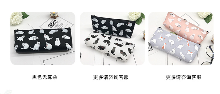 Korean version large-capacity pencil case, cute student hand-held stationery bag, cartoon creative multi-functional stationery box, pencil case pic 6