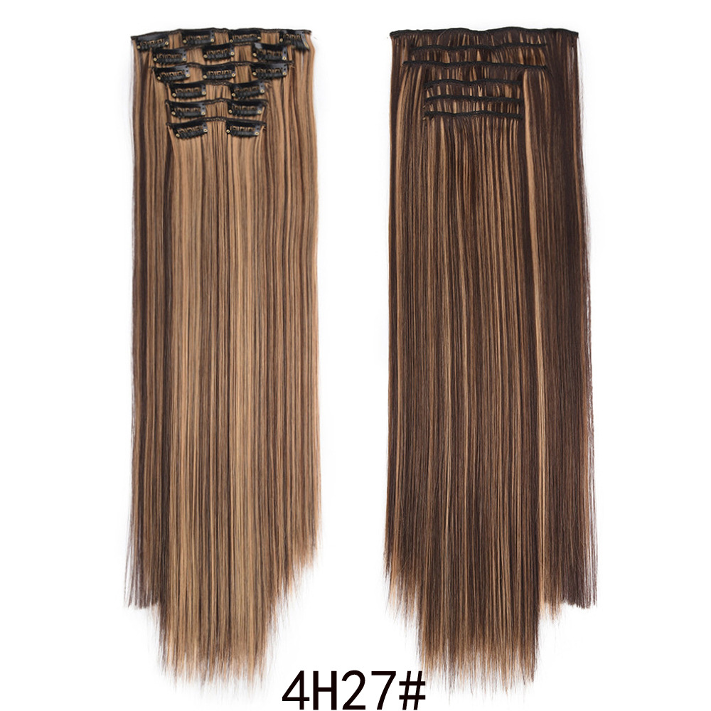 16-clip long straight hair wig for women, 6-piece clip hair extension, 6-piece straight hair extension, 6-piece hair extension pic 12