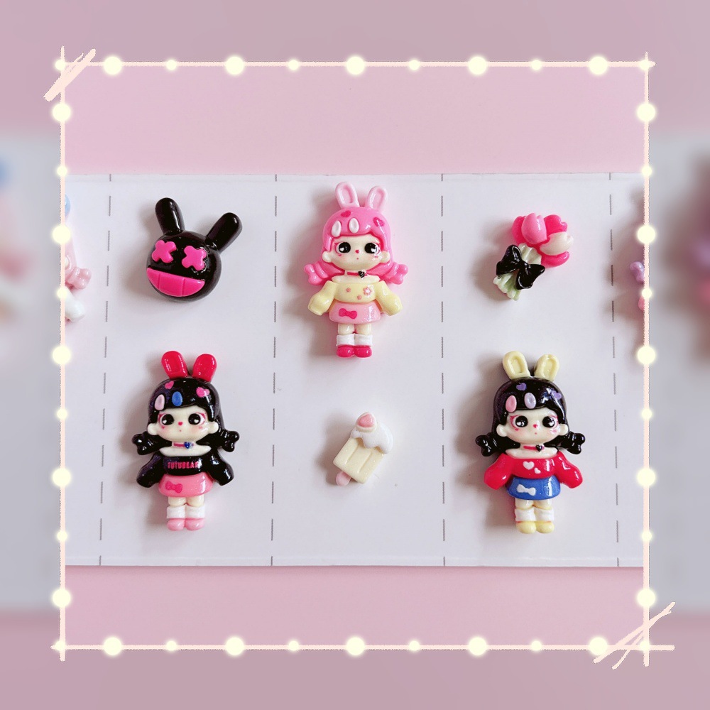 Rabbit-ear hair clips, resin accessories for cute girls, diy hair clips, hair accessory materials, brooches, accessories, stickers, pendants, decorations pic 19